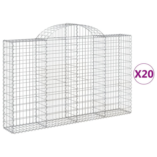 Arched Gabion Baskets 20 pcs 200x30x120/140 cm Galvanised Iron Arched Gabion Baskets 20 pcs 200x30x120/140 cm Galvanised Iron