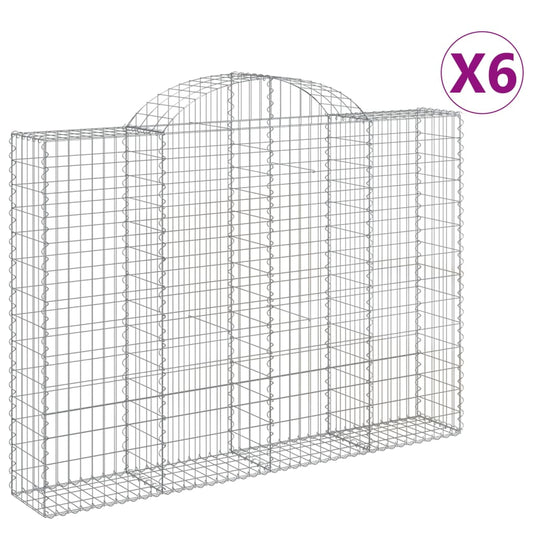Arched Gabion Baskets 6 pcs 200x30x140/160 cm Galvanised Iron Arched Gabion Baskets 6 pcs 200x30x140/160 cm Galvanised Iron