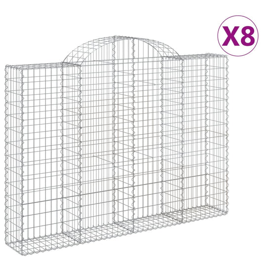 Arched Gabion Baskets 8 pcs 200x30x140/160 cm Galvanised Iron Arched Gabion Baskets 8 pcs 200x30x140/160 cm Galvanised Iron