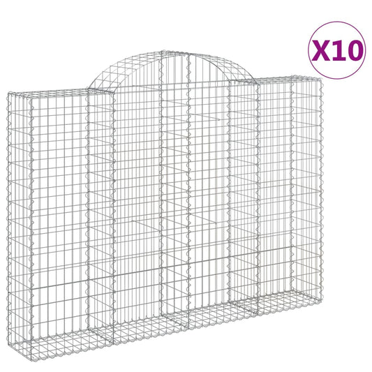 Arched Gabion Baskets 10 pcs 200x30x140/160 cm Galvanised Iron Arched Gabion Baskets 10 pcs 200x30x140/160 cm Galvanised Iron