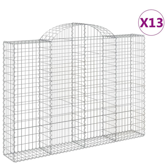 Arched Gabion Baskets 13 pcs 200x30x140/160 cm Galvanised Iron Arched Gabion Baskets 13 pcs 200x30x140/160 cm Galvanised Iron