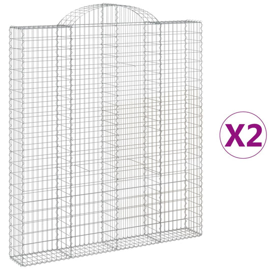Arched Gabion Baskets 2 pcs 200x30x220/240 cm Galvanised Iron Arched Gabion Baskets 2 pcs 200x30x220/240 cm Galvanised Iron