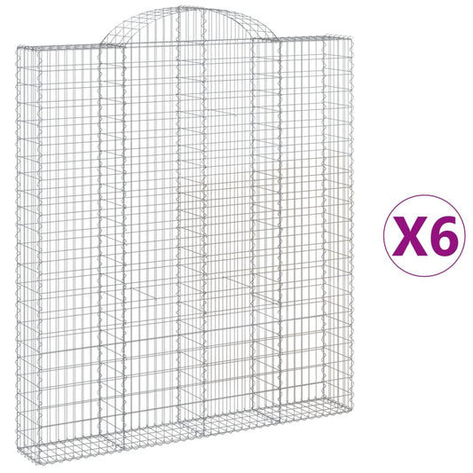 Arched Gabion Baskets 6 pcs 200x30x220/240 cm Galvanised Iron Arched Gabion Baskets 6 pcs 200x30x220/240 cm Galvanised Iron