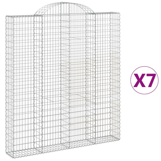Arched Gabion Baskets 7 pcs 200x30x220/240 cm Galvanised Iron Arched Gabion Baskets 7 pcs 200x30x220/240 cm Galvanised Iron