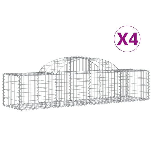 Arched Gabion Baskets 4 pcs 200x50x40/60 cm Galvanised Iron Arched Gabion Baskets 4 pcs 200x50x40/60 cm Galvanised Iron