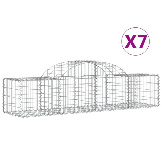 Arched Gabion Baskets 7 pcs 200x50x40/60 cm Galvanised Iron Arched Gabion Baskets 7 pcs 200x50x40/60 cm Galvanised Iron