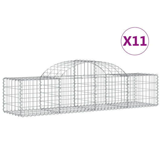 Arched Gabion Baskets 11 pcs 200x50x40/60 cm Galvanised Iron Arched Gabion Baskets 11 pcs 200x50x40/60 cm Galvanised Iron