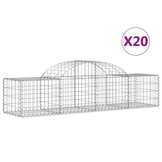 Arched Gabion Baskets 20 pcs 200x50x40/60 cm Galvanised Iron Arched Gabion Baskets 20 pcs 200x50x40/60 cm Galvanised Iron