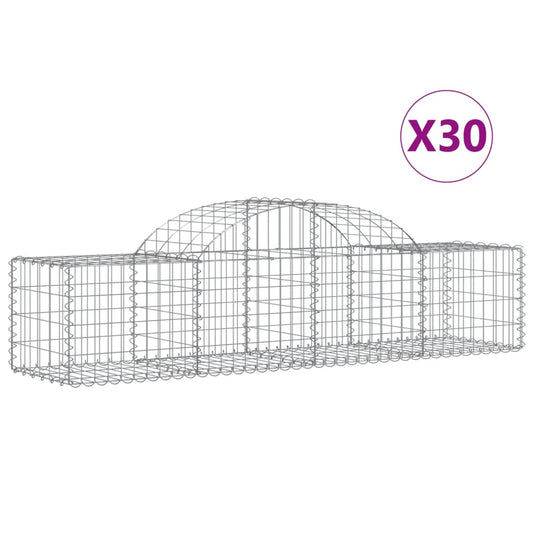 Arched Gabion Baskets 30 pcs 200x50x40/60 cm Galvanised Iron Arched Gabion Baskets 30 pcs 200x50x40/60 cm Galvanised Iron