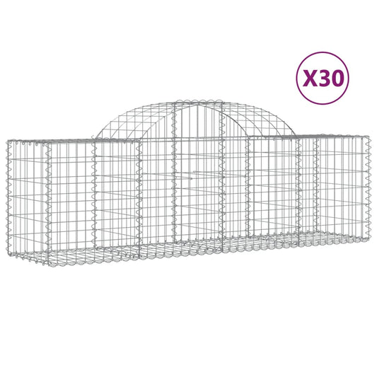 Arched Gabion Baskets 30 pcs 200x50x60/80 cm Galvanised Iron Arched Gabion Baskets 30 pcs 200x50x60/80 cm Galvanised Iron