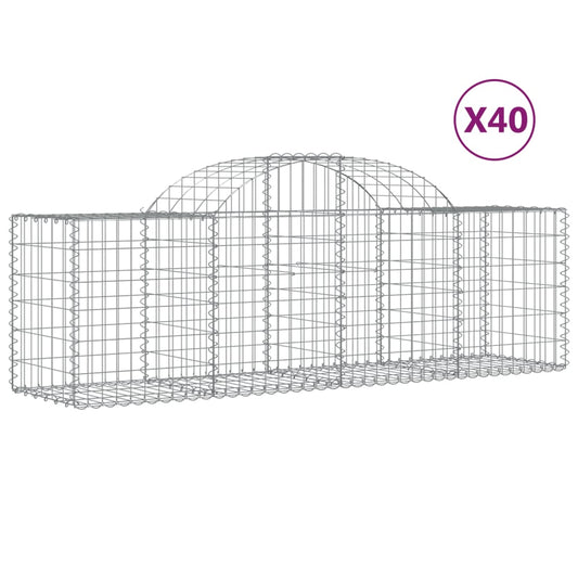 Arched Gabion Baskets 40 pcs 200x50x60/80 cm Galvanised Iron Arched Gabion Baskets 40 pcs 200x50x60/80 cm Galvanised Iron