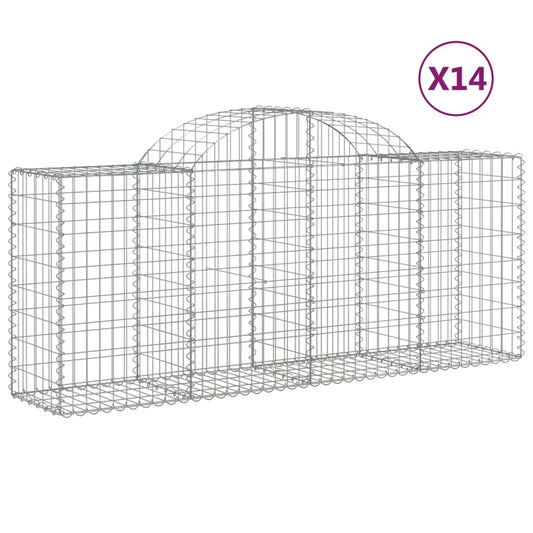 Arched Gabion Baskets 14 pcs 200x50x80/100 cm Galvanised Iron Arched Gabion Baskets 14 pcs 200x50x80/100 cm Galvanised Iron