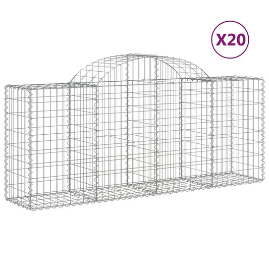 Arched Gabion Baskets 20 pcs 200x50x80/100 cm Galvanised Iron Arched Gabion Baskets 20 pcs 200x50x80/100 cm Galvanised Iron