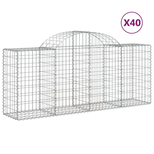 Arched Gabion Baskets 40 pcs 200x50x80/100 cm Galvanised Iron Arched Gabion Baskets 40 pcs 200x50x80/100 cm Galvanised Iron