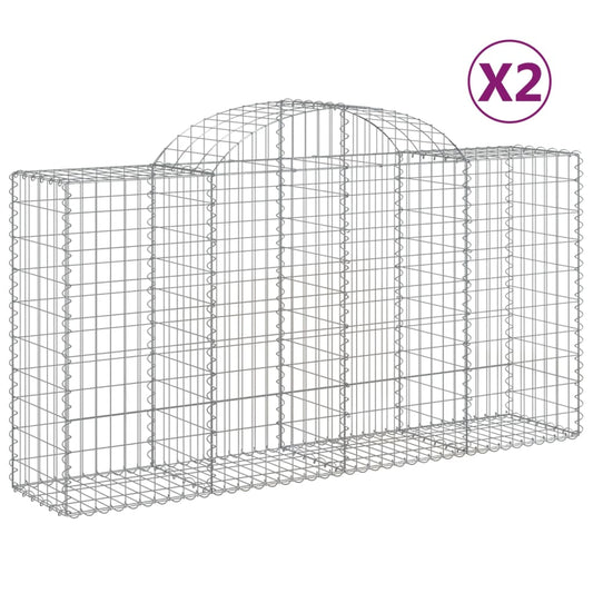 Arched Gabion Baskets 2 pcs 200x50x100/120 cm Galvanised Iron Arched Gabion Baskets 2 pcs 200x50x100/120 cm Galvanised Iron