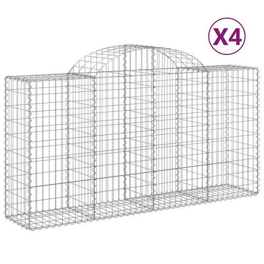 Arched Gabion Baskets 4 pcs 200x50x100/120 cm Galvanised Iron Arched Gabion Baskets 4 pcs 200x50x100/120 cm Galvanised Iron