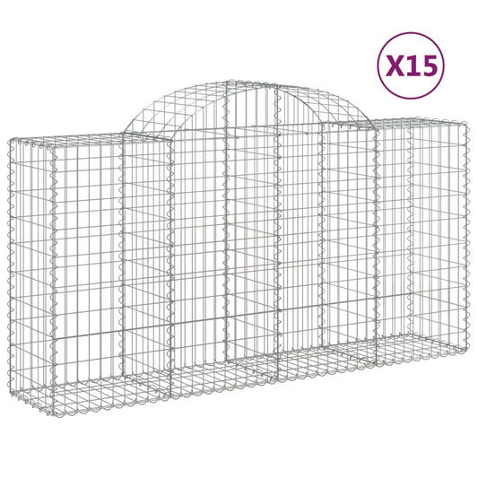 Arched Gabion Baskets 15 pcs 200x50x100/120 cm Galvanised Iron Arched Gabion Baskets 15 pcs 200x50x100/120 cm Galvanised Iron