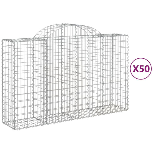 Arched Gabion Baskets 50 pcs 200x50x120/140 cm Galvanised Iron Arched Gabion Baskets 50 pcs 200x50x120/140 cm Galvanised Iron
