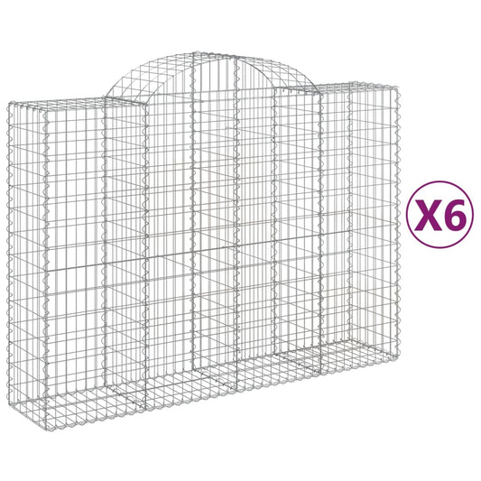 Arched Gabion Baskets 6 pcs 200x50x140/160 cm Galvanised Iron Arched Gabion Baskets 6 pcs 200x50x140/160 cm Galvanised Iron