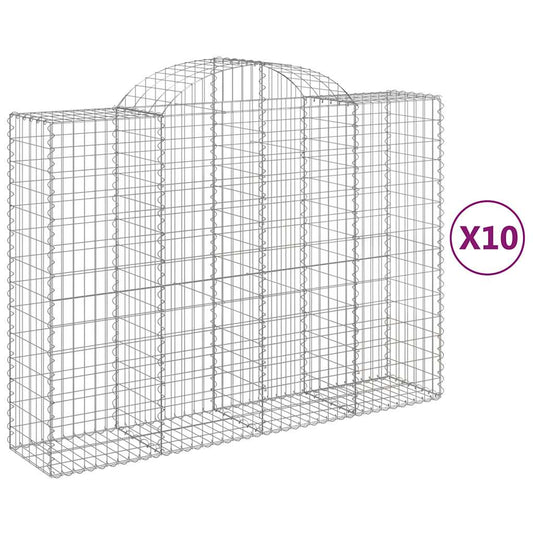 Arched Gabion Baskets 10 pcs 200x50x140/160 cm Galvanised Iron Arched Gabion Baskets 10 pcs 200x50x140/160 cm Galvanised Iron