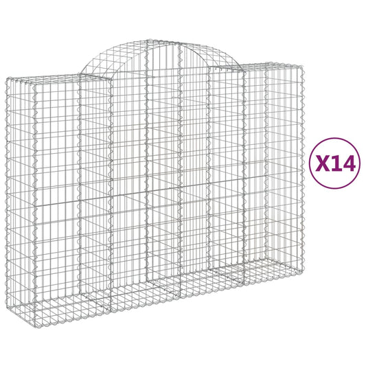 Arched Gabion Baskets 14 pcs 200x50x140/160 cm Galvanised Iron Arched Gabion Baskets 14 pcs 200x50x140/160 cm Galvanised Iron