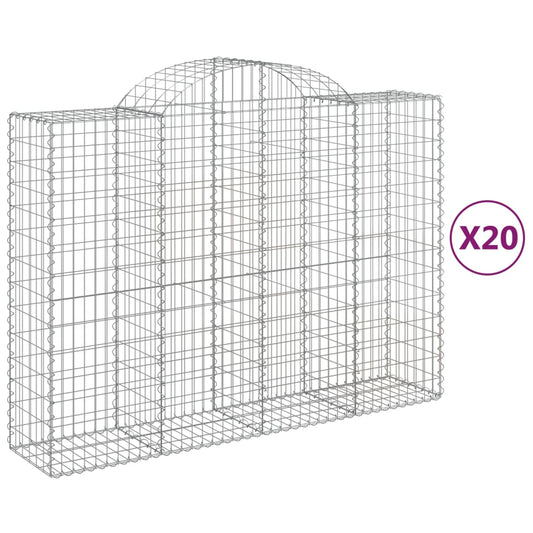 Arched Gabion Baskets 20 pcs 200x50x140/160 cm Galvanised Iron Arched Gabion Baskets 20 pcs 200x50x140/160 cm Galvanised Iron