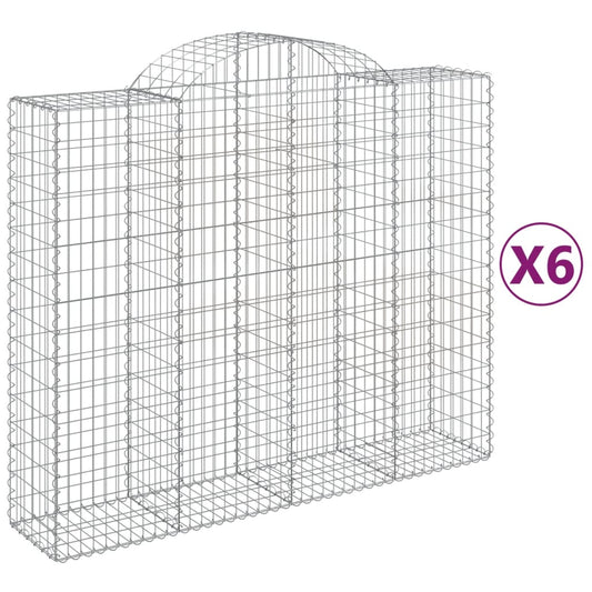Arched Gabion Baskets 6 pcs 200x50x160/180 cm Galvanised Iron Arched Gabion Baskets 6 pcs 200x50x160/180 cm Galvanised Iron