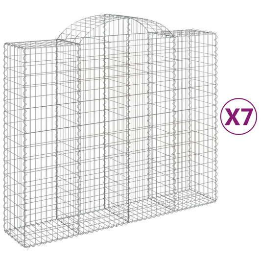 Arched Gabion Baskets 7 pcs 200x50x160/180 cm Galvanised Iron Arched Gabion Baskets 7 pcs 200x50x160/180 cm Galvanised Iron
