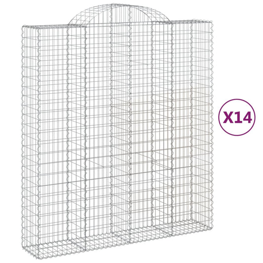 Arched Gabion Baskets 14 pcs 200x50x220/240 cm Galvanised Iron Arched Gabion Baskets 14 pcs 200x50x220/240 cm Galvanised Iron