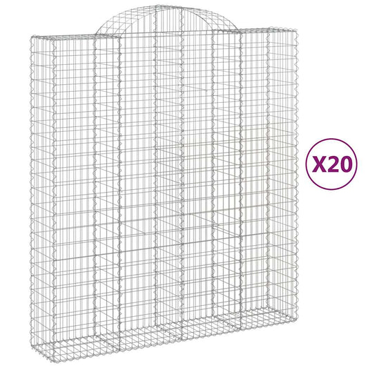 Arched Gabion Baskets 20 pcs 200x50x220/240 cm Galvanised Iron Arched Gabion Baskets 20 pcs 200x50x220/240 cm Galvanised Iron