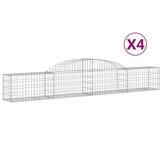 Arched Gabion Baskets 4 pcs 300x30x40/60 cm Galvanised Iron Arched Gabion Baskets 4 pcs 300x30x40/60 cm Galvanised Iron