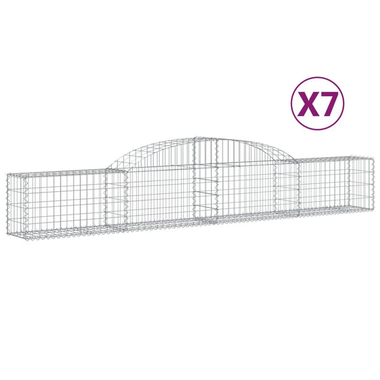 Arched Gabion Baskets 7 pcs 300x30x40/60 cm Galvanised Iron Arched Gabion Baskets 7 pcs 300x30x40/60 cm Galvanised Iron