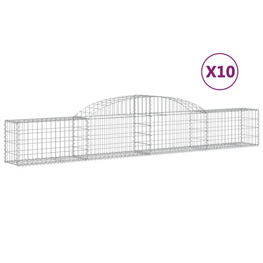 Arched Gabion Baskets 10 pcs 300x30x40/60 cm Galvanised Iron Arched Gabion Baskets 10 pcs 300x30x40/60 cm Galvanised Iron