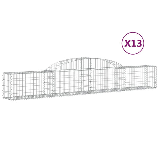 Arched Gabion Baskets 13 pcs 300x30x40/60 cm Galvanised Iron Arched Gabion Baskets 13 pcs 300x30x40/60 cm Galvanised Iron