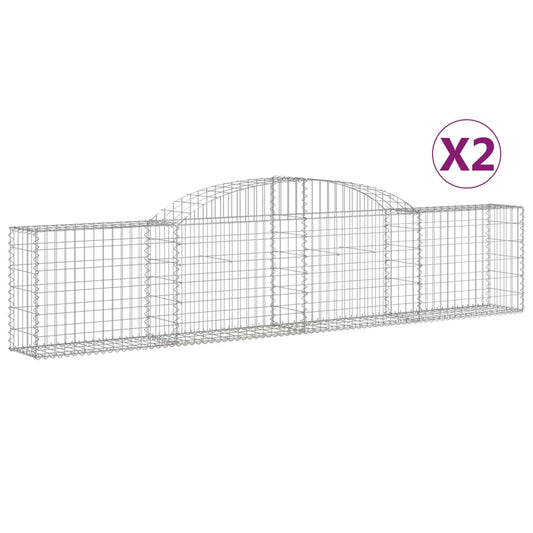 Arched Gabion Baskets 2 pcs 300x30x60/80 cm Galvanised Iron Arched Gabion Baskets 2 pcs 300x30x60/80 cm Galvanised Iron