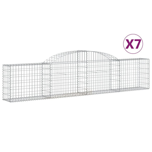 Arched Gabion Baskets 7 pcs 300x30x60/80 cm Galvanised Iron Arched Gabion Baskets 7 pcs 300x30x60/80 cm Galvanised Iron