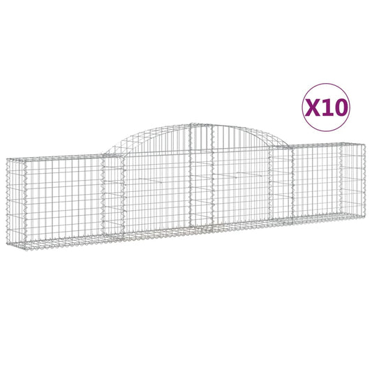 Arched Gabion Baskets 10 pcs 300x30x60/80 cm Galvanised Iron Arched Gabion Baskets 10 pcs 300x30x60/80 cm Galvanised Iron