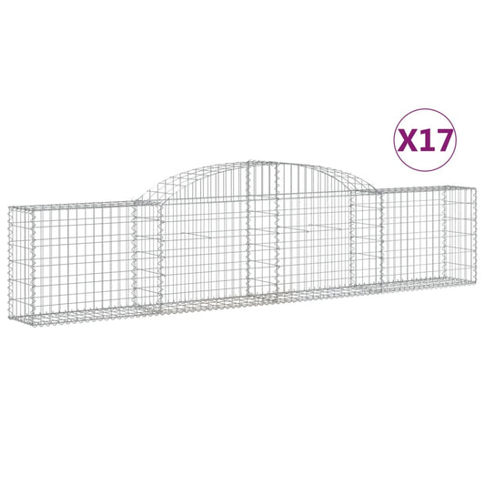 Arched Gabion Baskets 17 pcs 300x30x60/80 cm Galvanised Iron Arched Gabion Baskets 17 pcs 300x30x60/80 cm Galvanised Iron