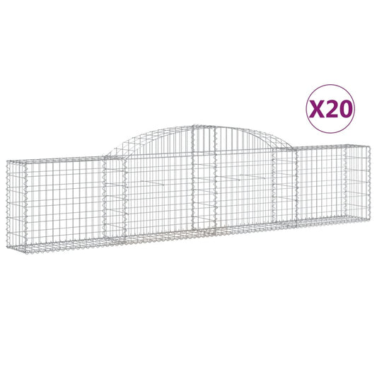 Arched Gabion Baskets 20 pcs 300x30x60/80 cm Galvanised Iron Arched Gabion Baskets 20 pcs 300x30x60/80 cm Galvanised Iron