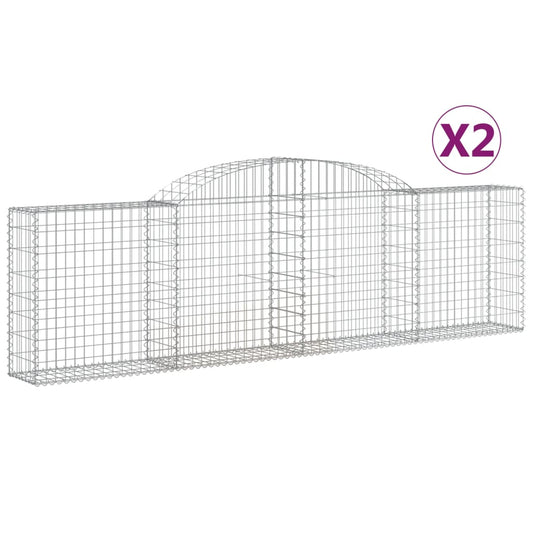 Arched Gabion Baskets 2 pcs 300x30x80/100 cm Galvanised Iron Arched Gabion Baskets 2 pcs 300x30x80/100 cm Galvanised Iron