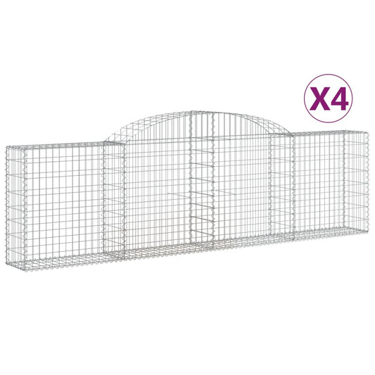 Arched Gabion Baskets 4 pcs 300x30x80/100 cm Galvanised Iron Arched Gabion Baskets 4 pcs 300x30x80/100 cm Galvanised Iron