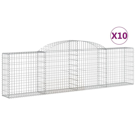 Arched Gabion Baskets 10 pcs 300x30x80/100 cm Galvanised Iron Arched Gabion Baskets 10 pcs 300x30x80/100 cm Galvanised Iron