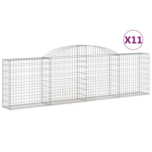 Arched Gabion Baskets 11 pcs 300x30x80/100 cm Galvanised Iron Arched Gabion Baskets 11 pcs 300x30x80/100 cm Galvanised Iron