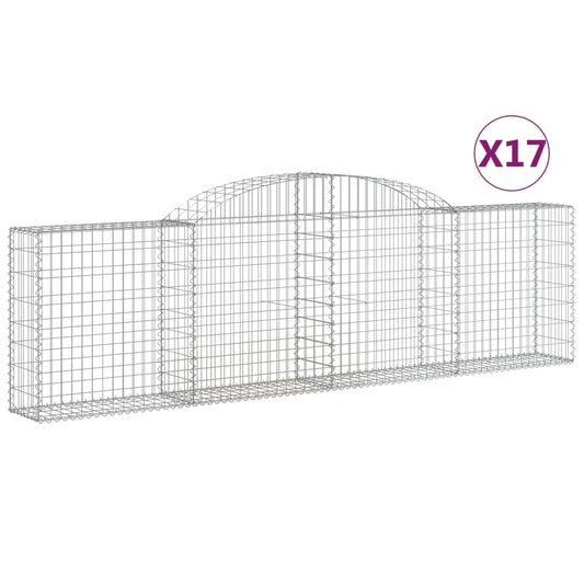 Arched Gabion Baskets 17 pcs 300x30x80/100 cm Galvanised Iron Arched Gabion Baskets 17 pcs 300x30x80/100 cm Galvanised Iron