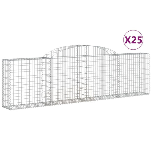 Arched Gabion Baskets 25 pcs 300x30x80/100 cm Galvanised Iron Arched Gabion Baskets 25 pcs 300x30x80/100 cm Galvanised Iron