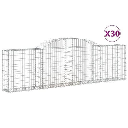 Arched Gabion Baskets 30 pcs 300x30x80/100 cm Galvanised Iron Arched Gabion Baskets 30 pcs 300x30x80/100 cm Galvanised Iron
