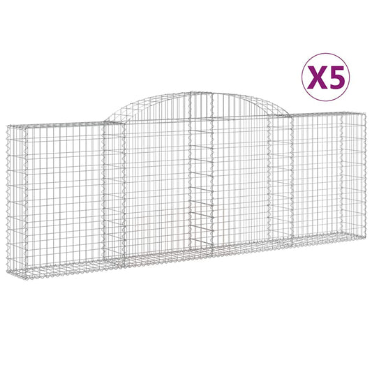 Arched Gabion Baskets 5 pcs 300x30x100/120 cm Galvanised Iron Arched Gabion Baskets 5 pcs 300x30x100/120 cm Galvanised Iron