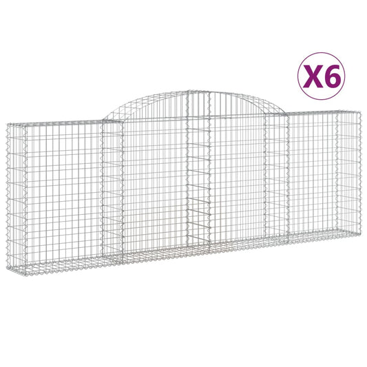 Arched Gabion Baskets 6 pcs 300x30x100/120 cm Galvanised Iron Arched Gabion Baskets 6 pcs 300x30x100/120 cm Galvanised Iron