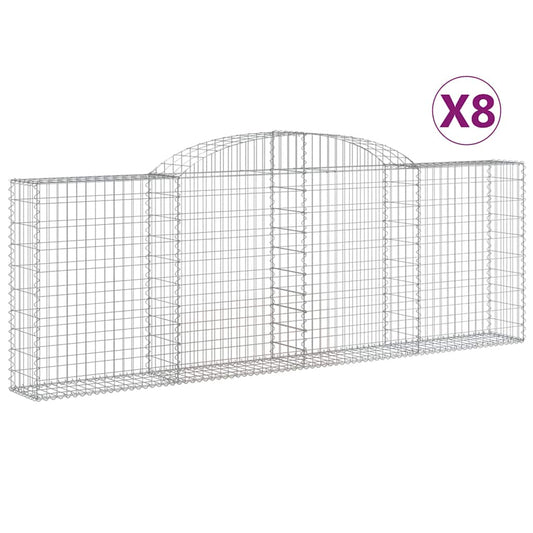 Arched Gabion Baskets 8 pcs 300x30x100/120 cm Galvanised Iron Arched Gabion Baskets 8 pcs 300x30x100/120 cm Galvanised Iron