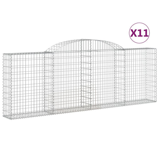 Arched Gabion Baskets 11 pcs 300x30x100/120 cm Galvanised Iron Arched Gabion Baskets 11 pcs 300x30x100/120 cm Galvanised Iron